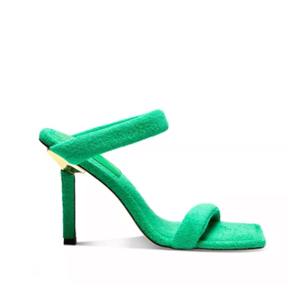 Good American Terry Slip-On High Heeled Sandals - Green